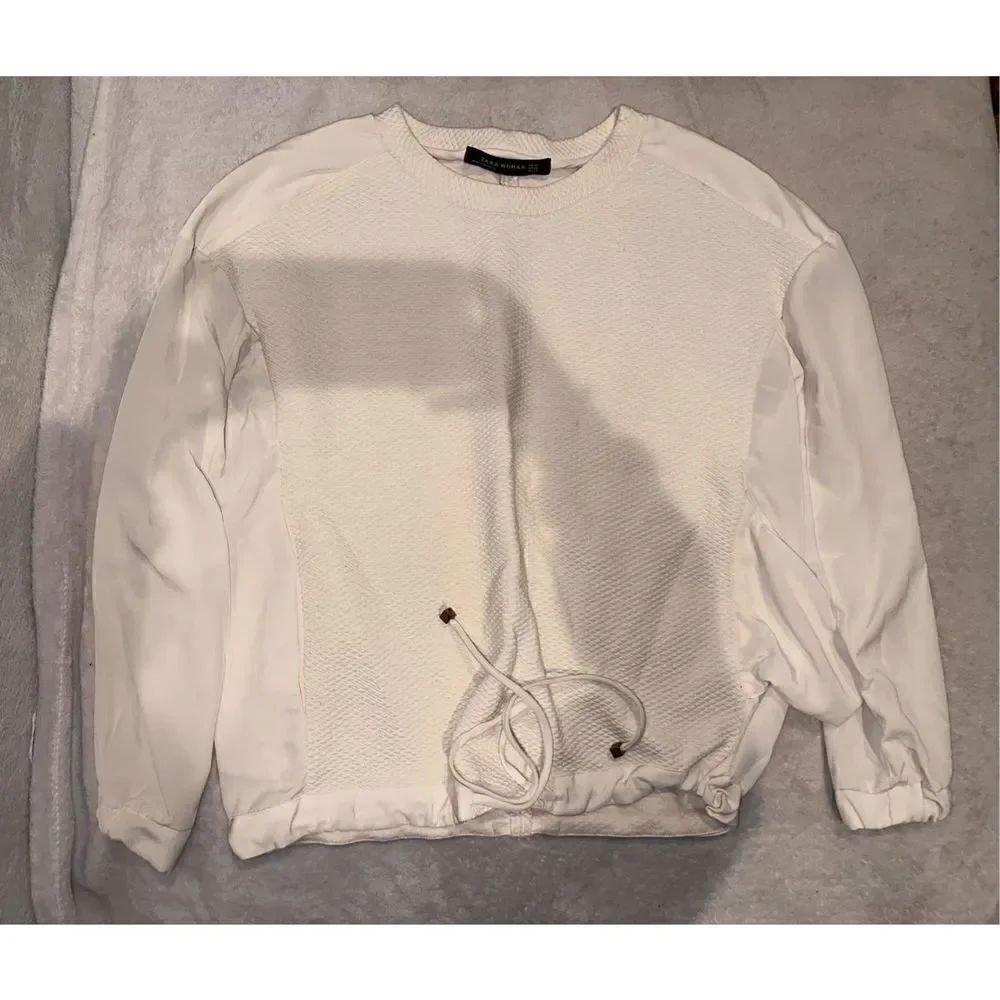 Cream long sleeve XS women’s top quilted ZARA